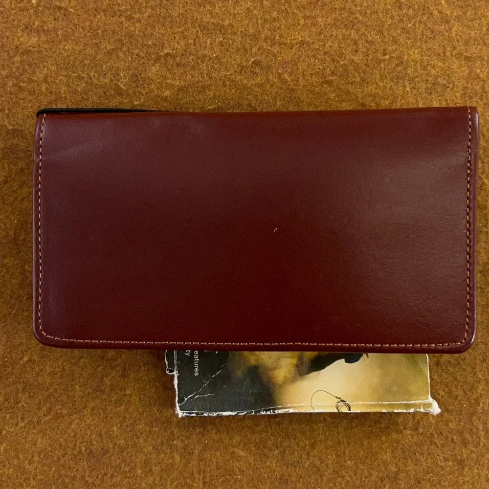 Silver Creek Mens OS Brown Leather Western Longhorn Concho Checkbook Wallet New